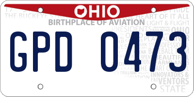 OH license plate GPD0473