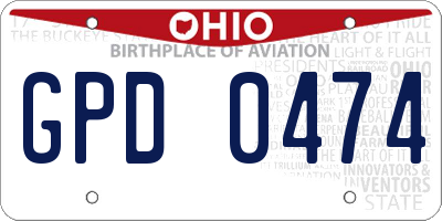OH license plate GPD0474