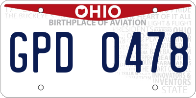 OH license plate GPD0478