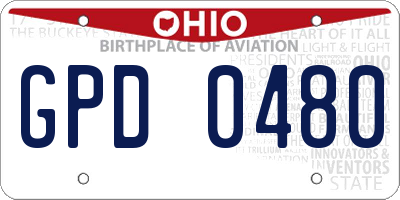 OH license plate GPD0480