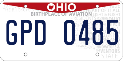 OH license plate GPD0485
