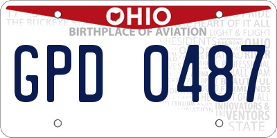 OH license plate GPD0487