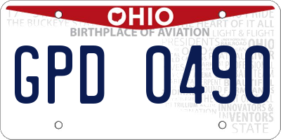 OH license plate GPD0490