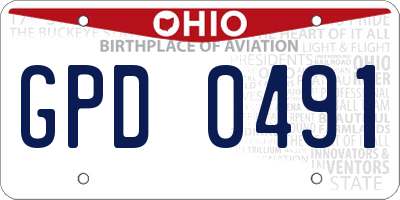 OH license plate GPD0491