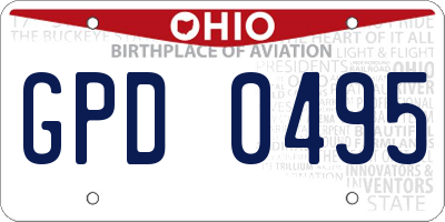 OH license plate GPD0495