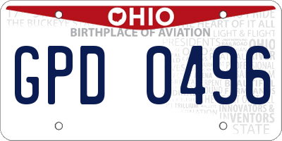 OH license plate GPD0496