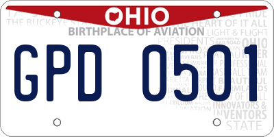 OH license plate GPD0501