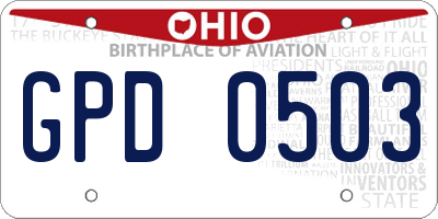OH license plate GPD0503