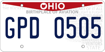 OH license plate GPD0505