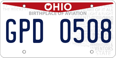 OH license plate GPD0508