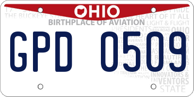OH license plate GPD0509