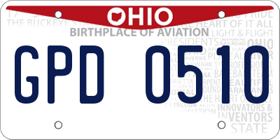 OH license plate GPD0510