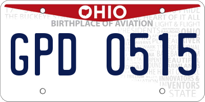 OH license plate GPD0515