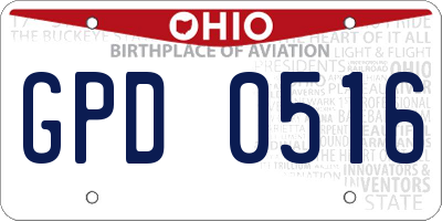 OH license plate GPD0516