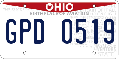 OH license plate GPD0519