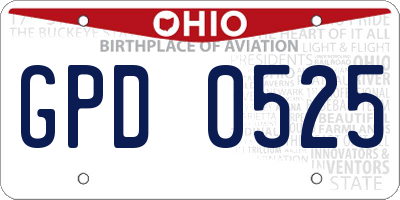 OH license plate GPD0525