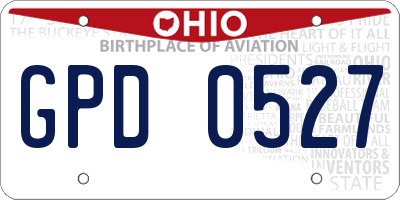OH license plate GPD0527