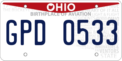 OH license plate GPD0533