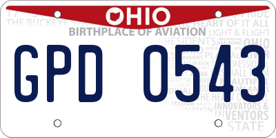 OH license plate GPD0543