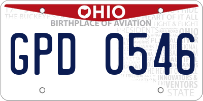 OH license plate GPD0546
