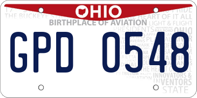 OH license plate GPD0548