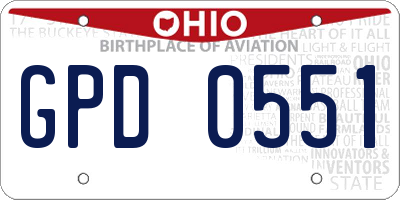 OH license plate GPD0551