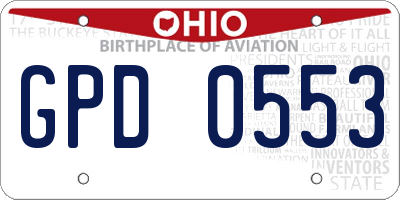 OH license plate GPD0553