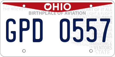 OH license plate GPD0557