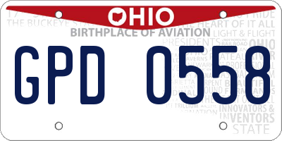 OH license plate GPD0558