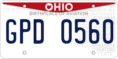 OH license plate GPD0560