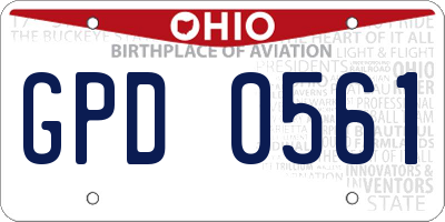 OH license plate GPD0561