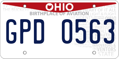 OH license plate GPD0563