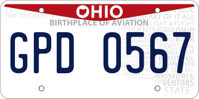 OH license plate GPD0567