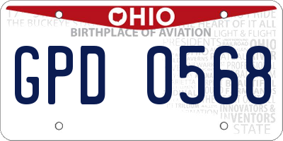 OH license plate GPD0568