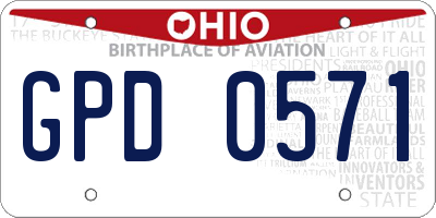 OH license plate GPD0571