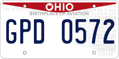 OH license plate GPD0572