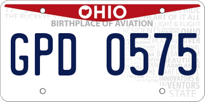 OH license plate GPD0575