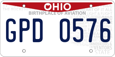 OH license plate GPD0576
