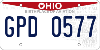 OH license plate GPD0577