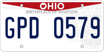 OH license plate GPD0579