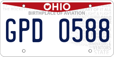 OH license plate GPD0588