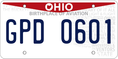 OH license plate GPD0601