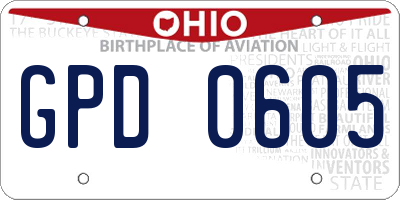OH license plate GPD0605