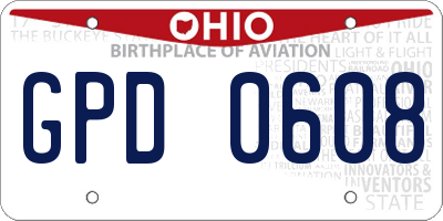 OH license plate GPD0608