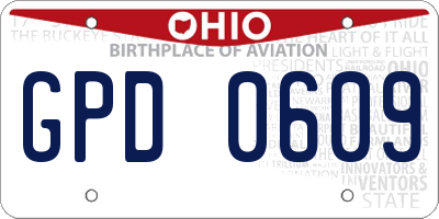 OH license plate GPD0609