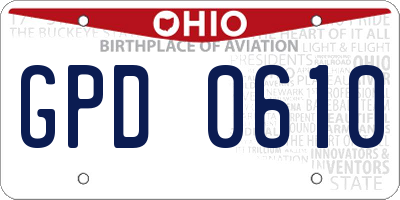 OH license plate GPD0610