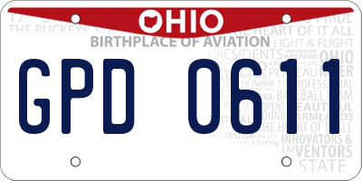 OH license plate GPD0611