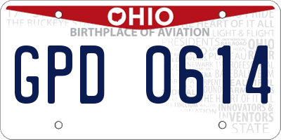 OH license plate GPD0614