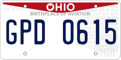 OH license plate GPD0615