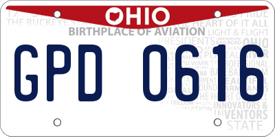 OH license plate GPD0616
